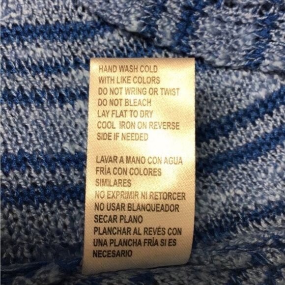 Democracy Women’s Asymmetric Open Knit Longline Sweater, Blue, size M - Picture 8 of 9